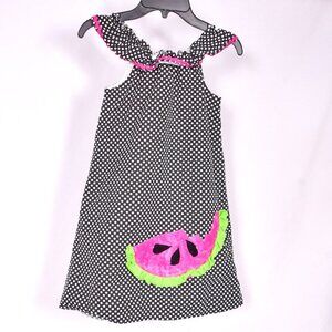 Whimsy Wear 100% Cotton Polka Dot Watermelon Dress Size 6
